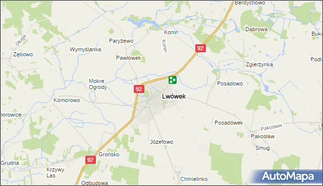 mapa Lwówek powiat nowotomyski, Lwówek powiat nowotomyski na mapie Targeo