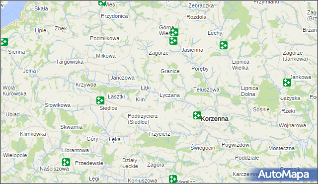 mapa Łyczana, Łyczana na mapie Targeo