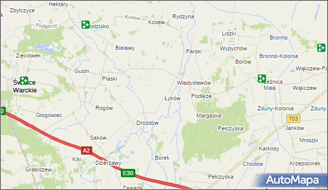 mapa Łyków, Łyków na mapie Targeo