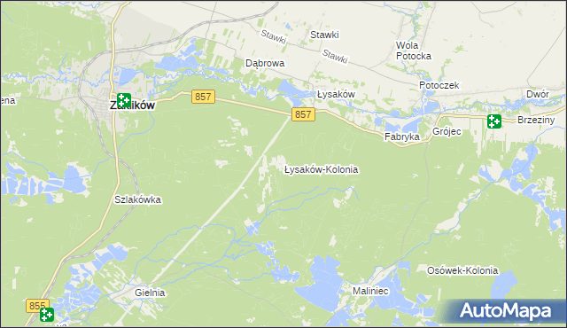 mapa Łysaków-Kolonia, Łysaków-Kolonia na mapie Targeo