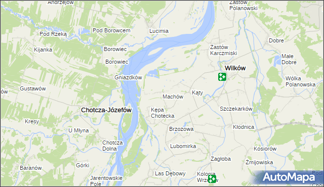 mapa Machów, Machów na mapie Targeo