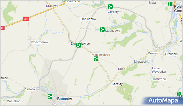 mapa Maciowakrze, Maciowakrze na mapie Targeo