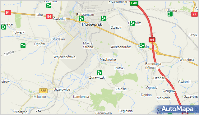 mapa Maćkówka, Maćkówka na mapie Targeo