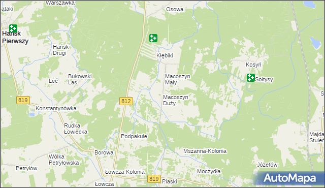 mapa Macoszyn Duży, Macoszyn Duży na mapie Targeo