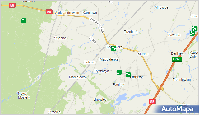 mapa Magdalenka gmina Dobrcz, Magdalenka gmina Dobrcz na mapie Targeo