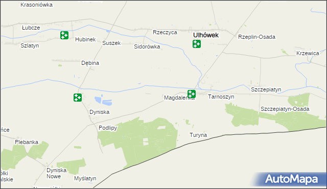 mapa Magdalenka gmina Ulhówek, Magdalenka gmina Ulhówek na mapie Targeo