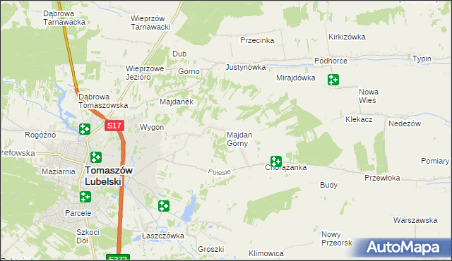 mapa Majdan Górny, Majdan Górny na mapie Targeo