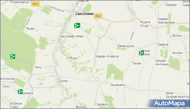 mapa Majdan-Grabina, Majdan-Grabina na mapie Targeo