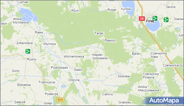 mapa Majdan Sobolewski, Majdan Sobolewski na mapie Targeo