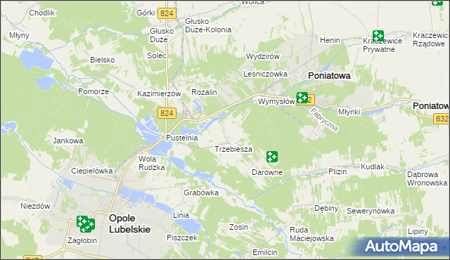 mapa Majdan Trzebieski, Majdan Trzebieski na mapie Targeo