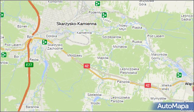 mapa Majków, Majków na mapie Targeo