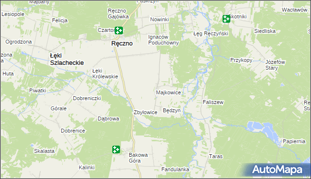 mapa Majkowice gmina Ręczno, Majkowice gmina Ręczno na mapie Targeo