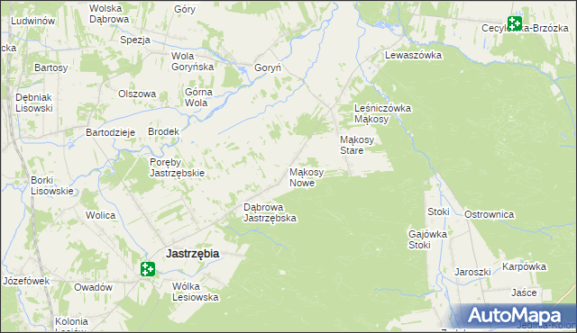 mapa Mąkosy Nowe, Mąkosy Nowe na mapie Targeo