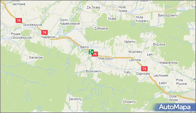 mapa Makoszyn, Makoszyn na mapie Targeo