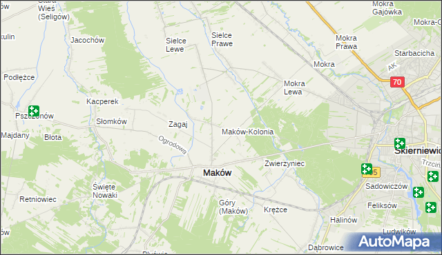 mapa Maków-Kolonia, Maków-Kolonia na mapie Targeo