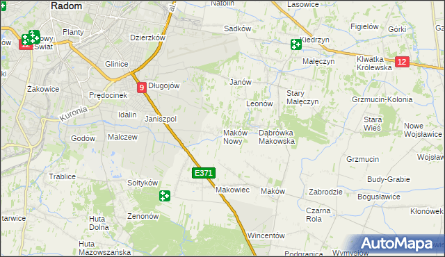 mapa Maków Nowy, Maków Nowy na mapie Targeo