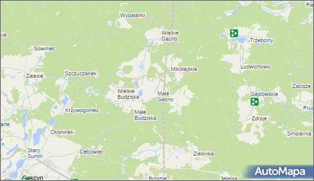 mapa Małe Gacno, Małe Gacno na mapie Targeo