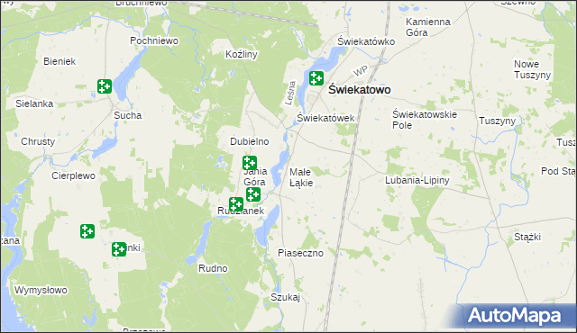 mapa Małe Łąkie, Małe Łąkie na mapie Targeo