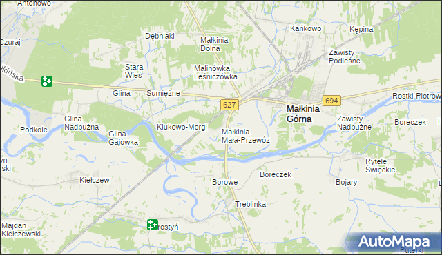 mapa Małkinia Mała-Przewóz, Małkinia Mała-Przewóz na mapie Targeo