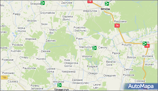 mapa Malmurzyn, Malmurzyn na mapie Targeo