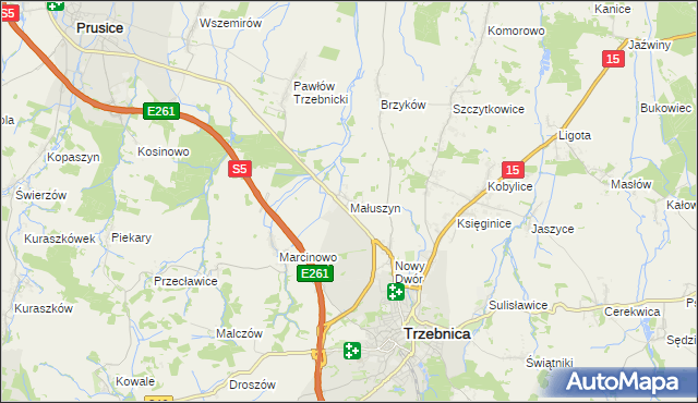 mapa Małuszyn, Małuszyn na mapie Targeo