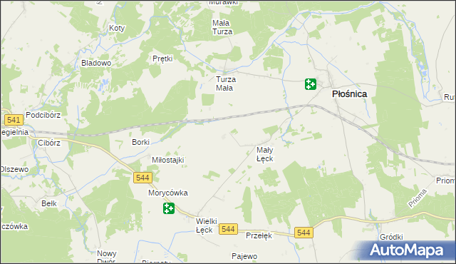 mapa Mały Łęck Osada, Mały Łęck Osada na mapie Targeo