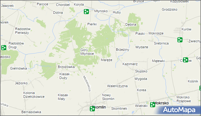 mapa Maręże, Maręże na mapie Targeo