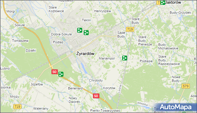 mapa Mariampol gmina Jaktorów, Mariampol gmina Jaktorów na mapie Targeo
