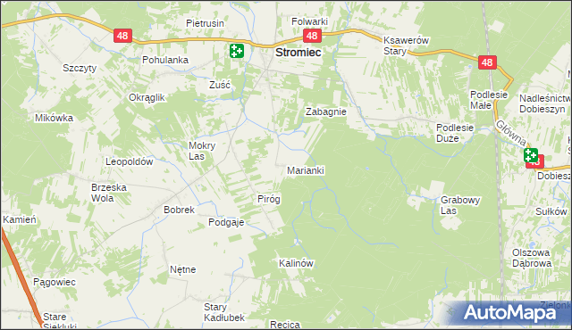 mapa Marianki gmina Stromiec, Marianki gmina Stromiec na mapie Targeo