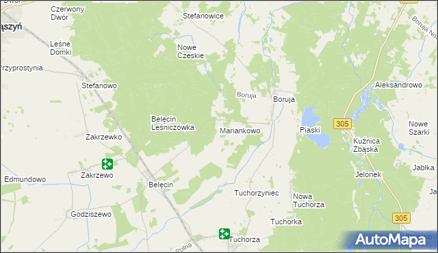 mapa Mariankowo gmina Siedlec, Mariankowo gmina Siedlec na mapie Targeo