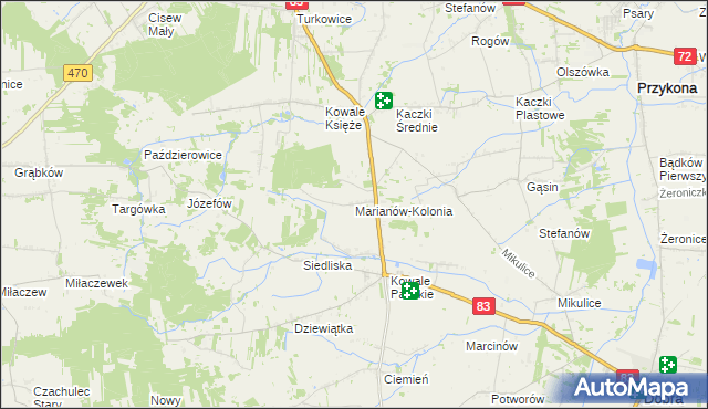 mapa Marianów-Kolonia, Marianów-Kolonia na mapie Targeo