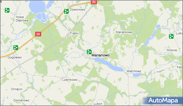 mapa Marianowo powiat stargardzki, Marianowo powiat stargardzki na mapie Targeo