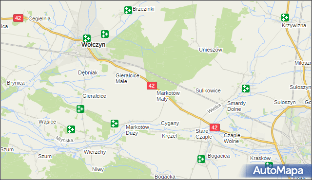 mapa Markotów Mały, Markotów Mały na mapie Targeo