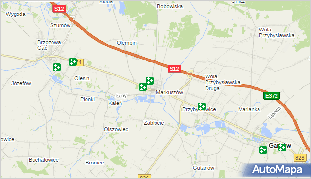 mapa Markuszów, Markuszów na mapie Targeo