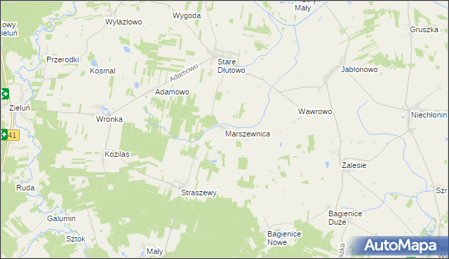 mapa Marszewnica, Marszewnica na mapie Targeo