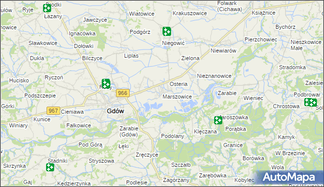 mapa Marszowice gmina Gdów, Marszowice gmina Gdów na mapie Targeo