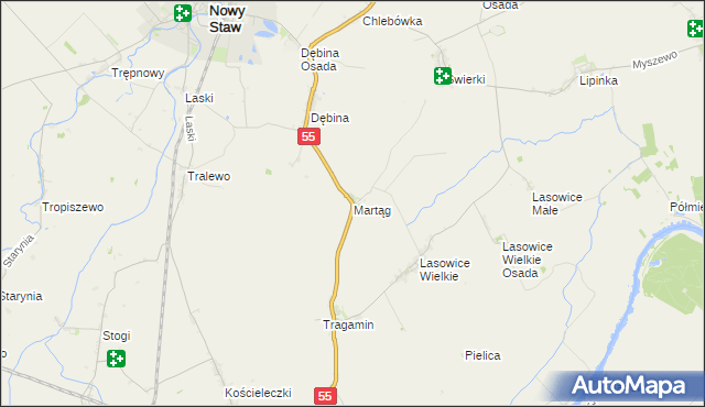 mapa Martąg, Martąg na mapie Targeo