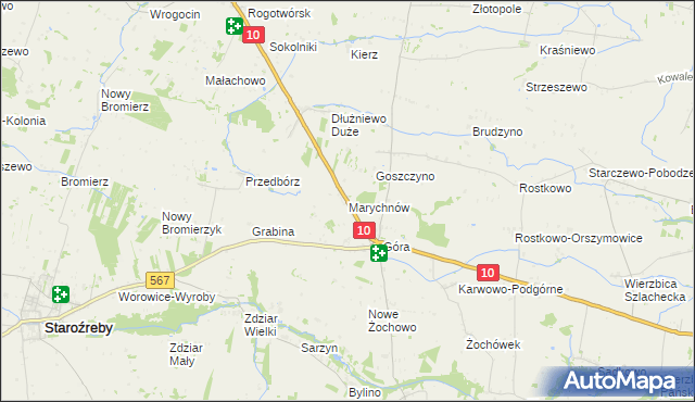 mapa Marychnów, Marychnów na mapie Targeo