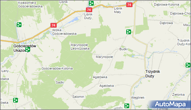 mapa Marynopole, Marynopole na mapie Targeo