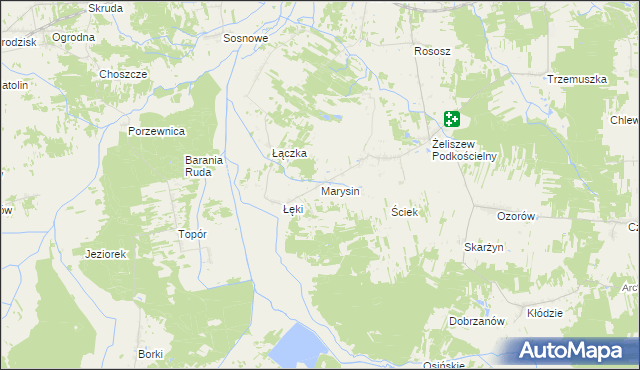 mapa Marysin gmina Kotuń, Marysin gmina Kotuń na mapie Targeo