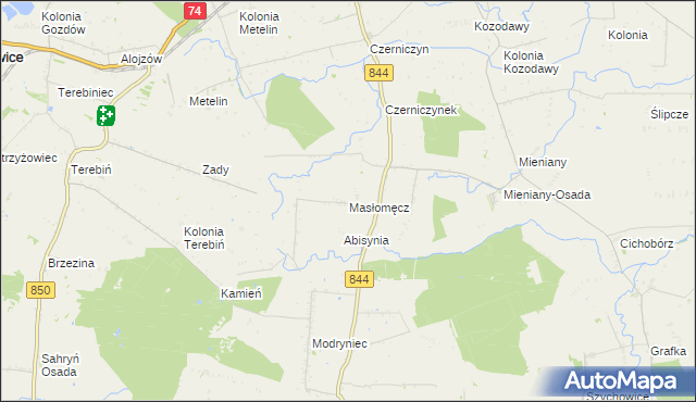 mapa Masłomęcz, Masłomęcz na mapie Targeo