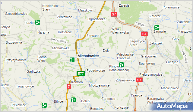 mapa Masłomiąca, Masłomiąca na mapie Targeo