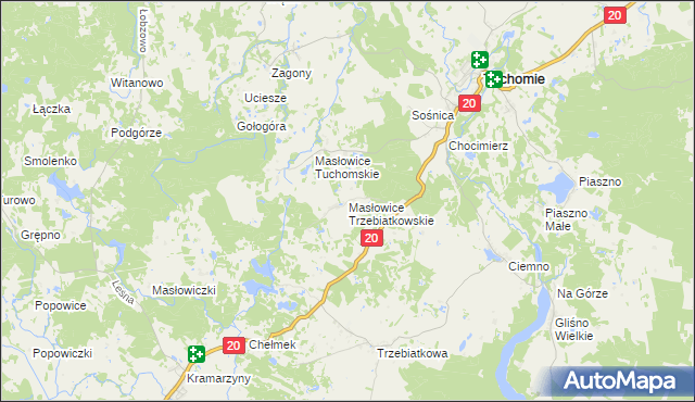 mapa Masłowice Trzebiatkowskie, Masłowice Trzebiatkowskie na mapie Targeo