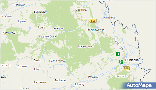 mapa Mateuszowo, Mateuszowo na mapie Targeo