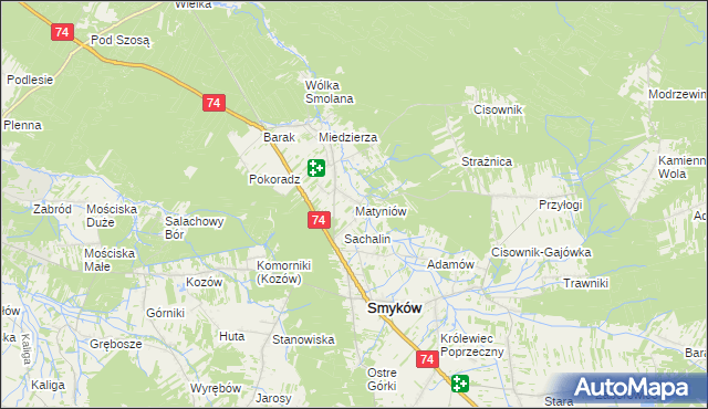 mapa Matyniów, Matyniów na mapie Targeo