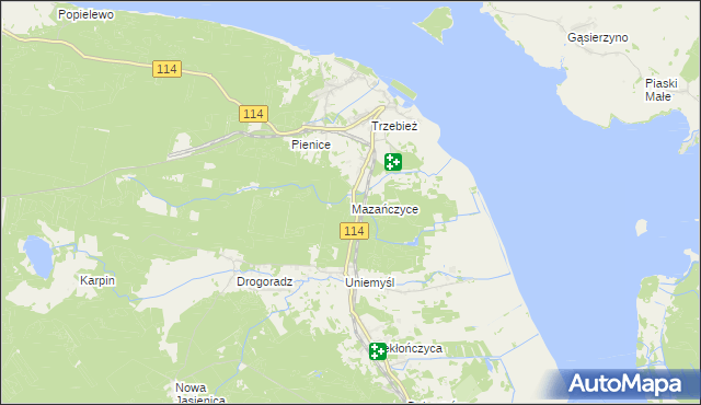 mapa Mazańczyce, Mazańczyce na mapie Targeo