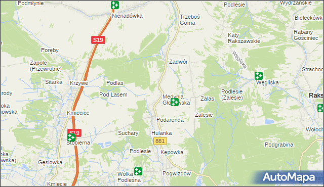 mapa Medynia Głogowska, Medynia Głogowska na mapie Targeo