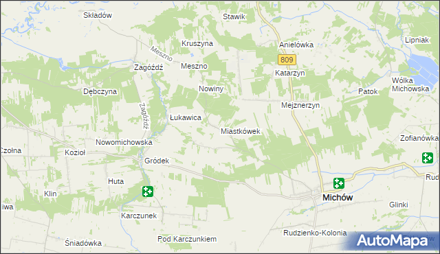 mapa Miastkówek, Miastkówek na mapie Targeo