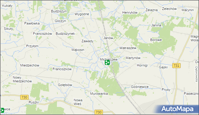 mapa Michalczew, Michalczew na mapie Targeo
