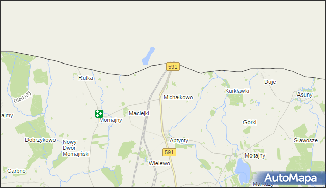 mapa Michałkowo gmina Barciany, Michałkowo gmina Barciany na mapie Targeo